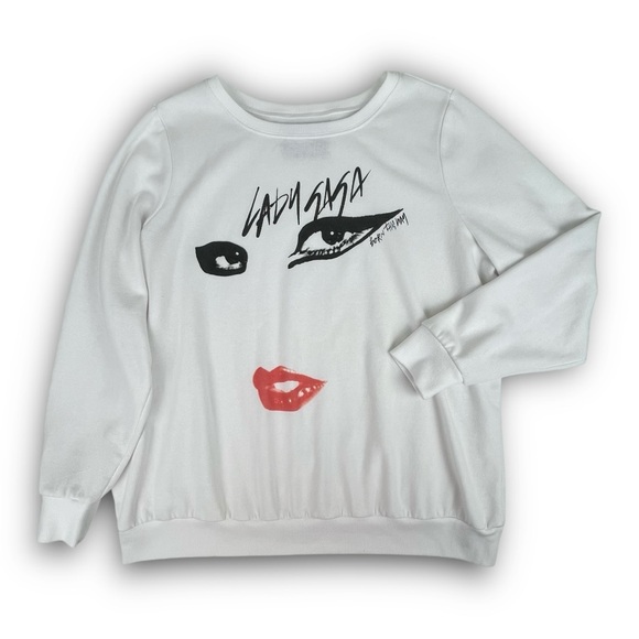 NWOT TORRID Lady Gaga Cozy Fleece Crew Neck Sweatshirt Born This Way Pop Music - Picture 8 of 12